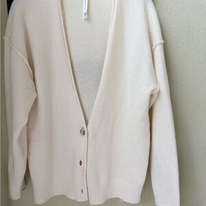 Babaton Ivory Button-Up Cardigan